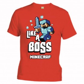 Camiseta Minecraft Like a Boss Niño