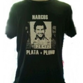 Camiseta Narcos Plata o Plomo Negra